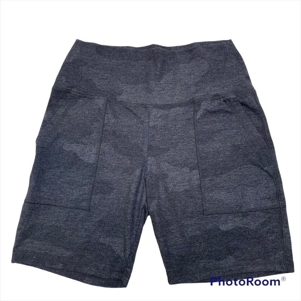 Aerie Chill Play Move Black Grey Camo Bike Shorts Size Small